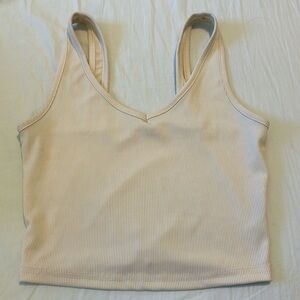 Cream cropped tank top